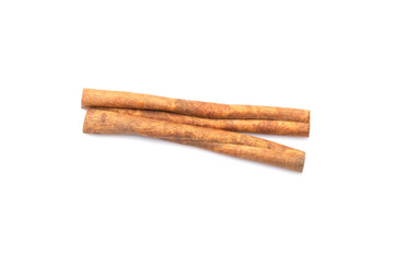 cinnamon sticks isolated on white background or cappuccino coffee ingredient