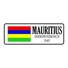 Mauritius Independence Day on March 12 Greeting card, poster, banner with flag. Vector Illustration on white background