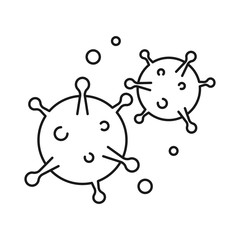 Virus line icon. Outline thin line flat illustration. Isolated. 