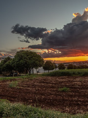 Golden hour at dusk in maringa city