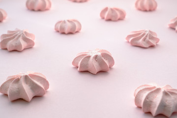 Obraz na płótnie Canvas Aerial dessert on a pink background for a girl's holiday