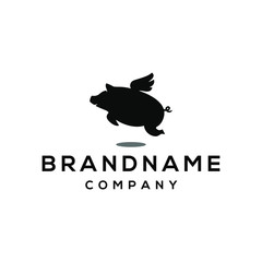 fly pig icon logo illustration vector element