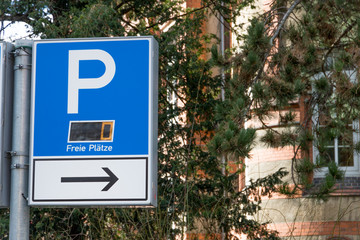 information sign for a parking area
