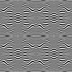 Black white striped waves