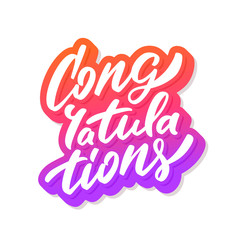 Congratulations. Greeting card. Vector lettering.