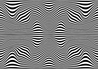 Black white striped waves