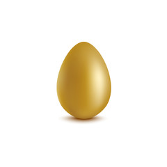 Realistic golden egg isolated on white background - Easter holiday decoration