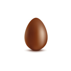 Dark or milk chocolate egg vector illustrationon isolated on white background.
