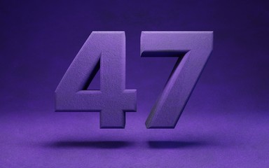 Obraz premium Violet velvet number 47. Indigo color font character.