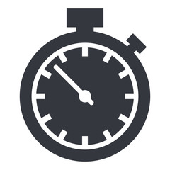 Vector Single Black Silhouette Icon - Stopwatch