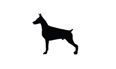 Doberman dog animal black silhouette symbol icon