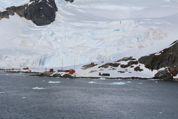 The Argentine Brown Station Antarctic Base in  Paradise Bay on the Danco Coast, Antarctica