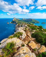 Panoramic views of the Cape Formentor. Majorca, Balearic Islands, Spain