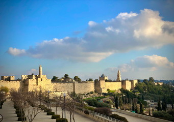 Walls of Old City Jerusalem and the Tower of David