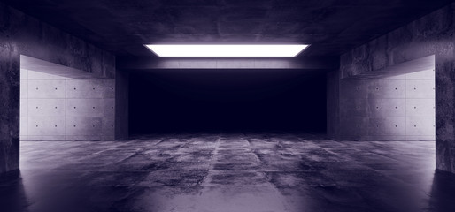 Empty Elegant Modern Grunge Dark Refletcions Concrete Underground Tunnel Room With Bright White Lights Background Wallpaper 3D Rendering