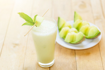 Milk melon Smoothie in glass