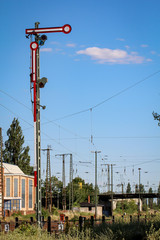 Ansichten vom Schienennetz mit Oberleitungen in K&ouml;then
