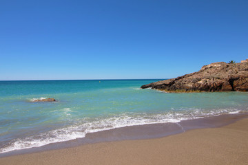 Fototapeta na wymiar Playa de Bolnuevo, Mazarrón, Murcia, España