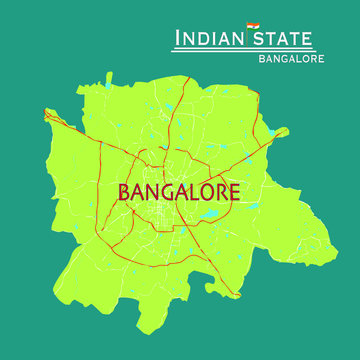  Detailed vector Bangalore map  with Background, Bangalore city map