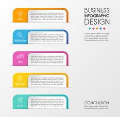 Business infographic layout with 5 options. Vector