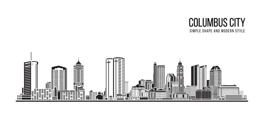 Cityscape Building Abstract Simple shape and modern style art Vector design - Columbus city