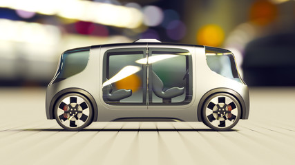 electric car prototype 3d illustartion