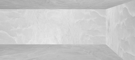 White marble empty room modern architecture design wall and studio room  interior texture for display products wall background.