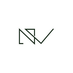 initial letter nv or vn logo vector designs