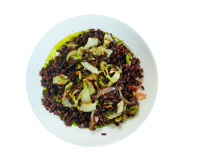 Black Rice with Stir Fried Cabbage