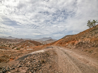 Road on sao vincente village, Cabo Verde, island