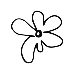 Single doodle flowers.  fantasy flower in hand-drawn style. vector flower. element for design. Hipster grunge drawings.