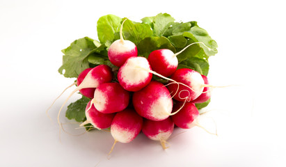 Organic vegetable nutrition. Bunch of harvested radishes
