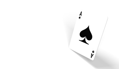 ace of spades. poker championship and gambling concept. playing card on a white background. 3D rendering