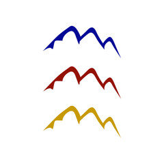 DESIGN COLORFUL HILLS, BLUE, CHOCOLATE, GOLD COLOR