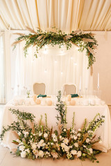 beautiful wedding decor, restaurant, ceremony