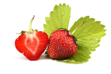 Strawberry with a half