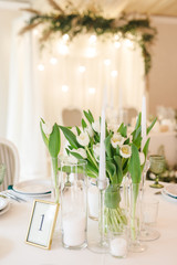 beautiful wedding decor, restaurant, ceremony