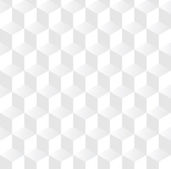 Abstract cube pattern background, White 3d box seamless background, Vector.