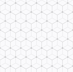 Modern abstract hexagon line seamless pattern. Vector illustration.
