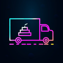 cake delivery in nolan style icon. Simple thin line, outline vector of birthday icons for ui and ux, website or mobile application