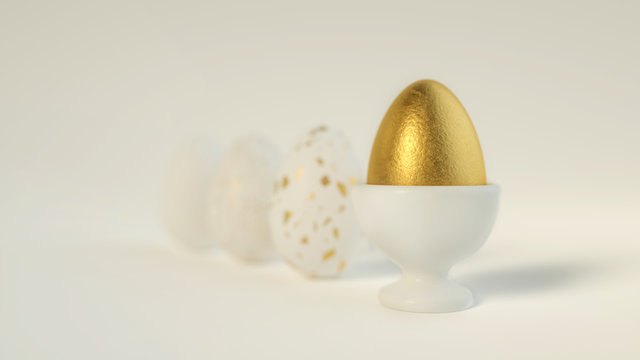 Easter eggs on white background. Happy easter concept. 3d render iluustration