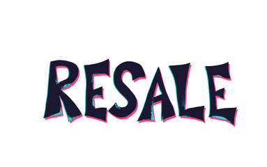 Resale shop vector hand drawn text emblem.
