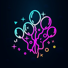 holiday balls in nolan style icon. Simple thin line, outline vector of birthday icons for ui and ux, website or mobile application