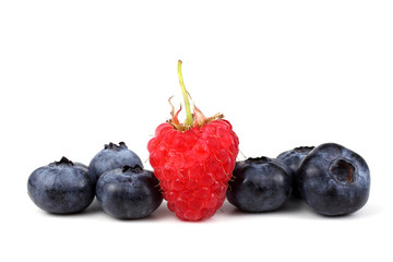 Blueberries and raspberry