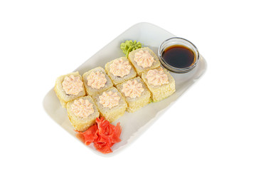 Sushi, rolls on a white isolated background
