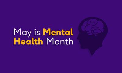 Vector illustration on the theme of National Mental Health awareness month of May.