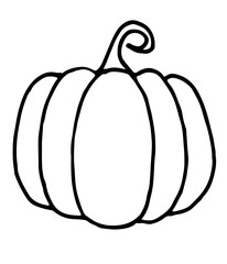 Doodle pumpkin Vector paint hand drawn design