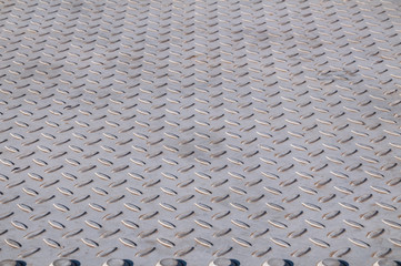 Closeup of checkered plate surface