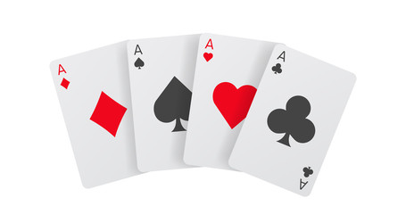 Isolated playing cards vector design. Poker ace banner.