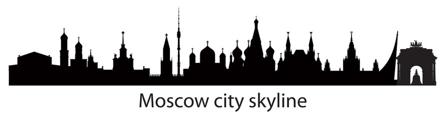 Obraz premium Skyline Moskwy - sylwetka 6